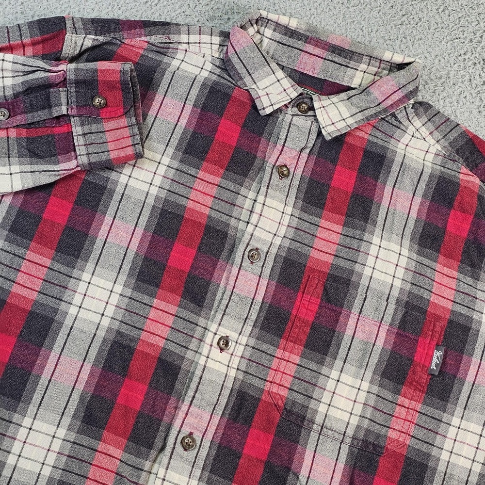 Woolrich Shirt Mens XL Red Plaid Flannel Long Sleeve Button Up Outdoor Casual